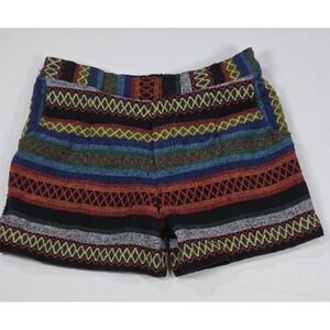 Women's Multicolor Striped Knit Shorts - Boho Pattern